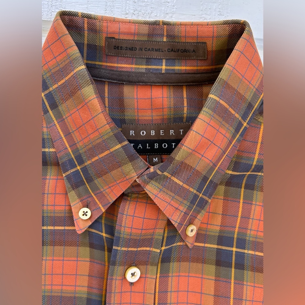 Robert Talbott Men’s Button Down Flannel Shirt Me… - image 2